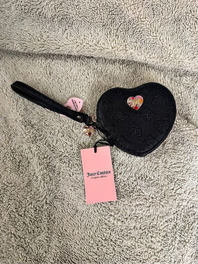 Juicy Couture Glitz Out Heart Mini Wristlet in Black